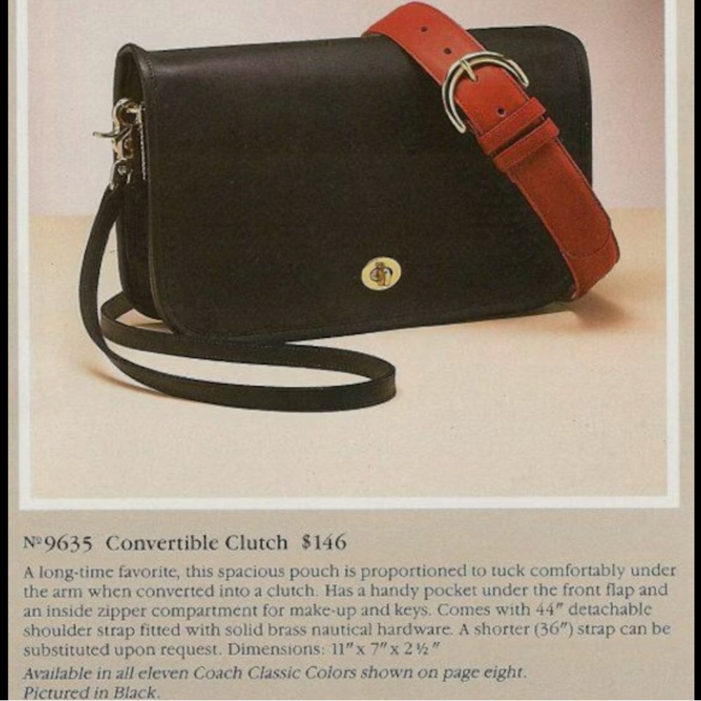 Vintage 1997 Coach Red Leather Convertible Clutch 9635 Bag - Picture 15 of 15